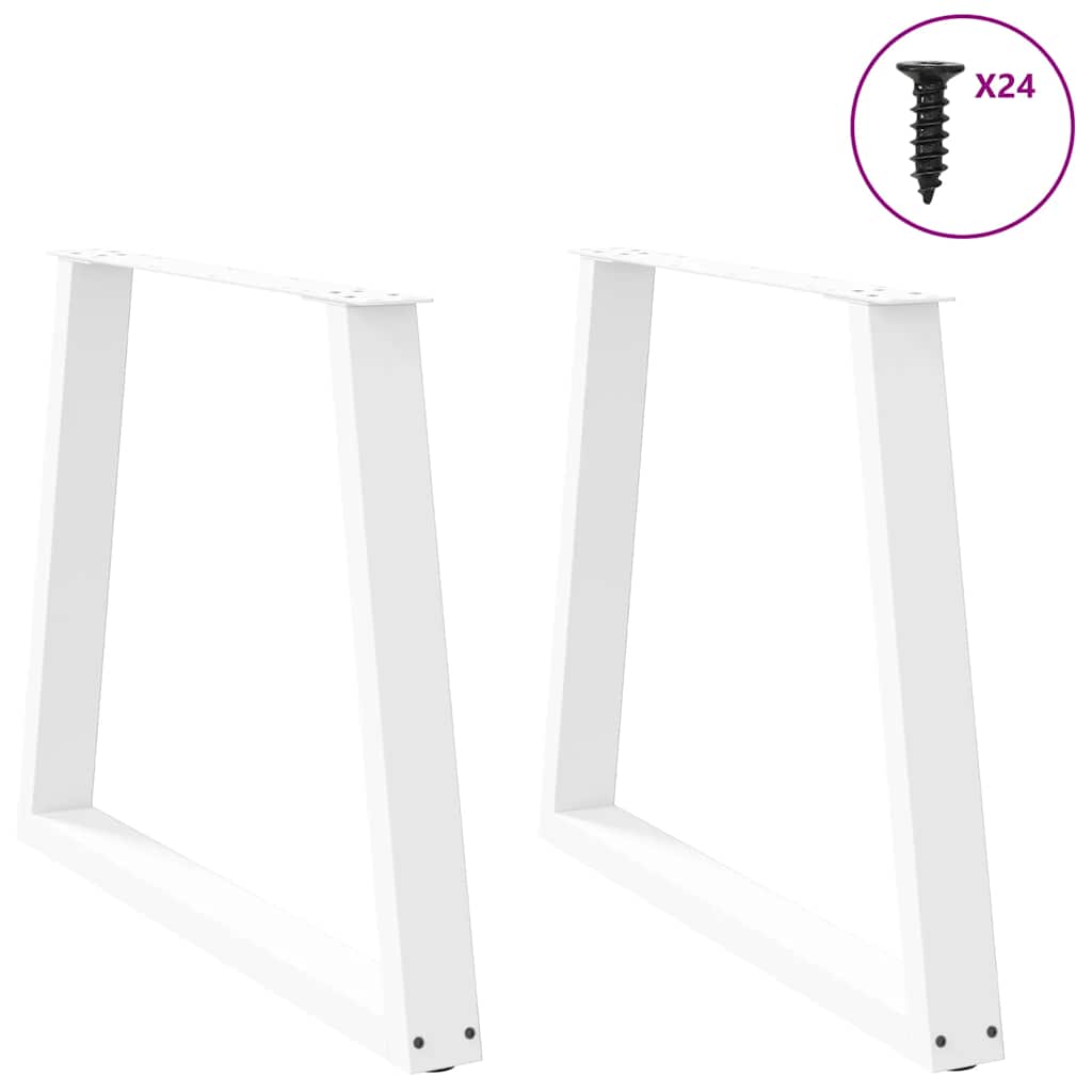 vidaXL Esstisch Beine V-Form 2 Stück Weiß 80x(72-73,3) cm Stahl