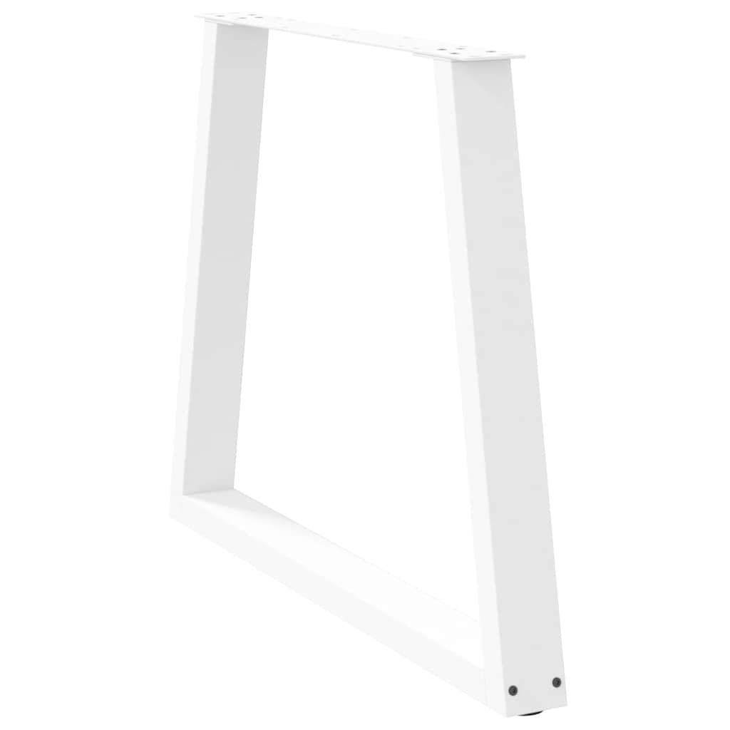 vidaXL Esstisch Beine V-Form 2 Stück Weiß 80x(72-73,3) cm Stahl