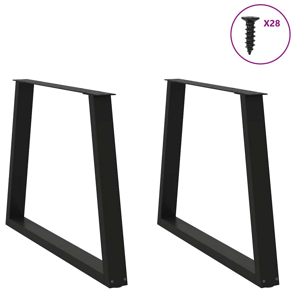 vidaXL Esstisch Beine V-Form 2 Stück Schwarz 90x(72-73,3) cm Stahl