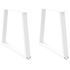 vidaXL Esstischbeine V-Form 2 Stück Weiß 90x(72-73,3) cm Stahl