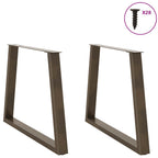 vidaXL Esstisch Beine V-Form 2 Stück Naturstahl 90x(72-73,3) cm Stahl