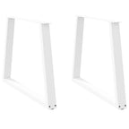 vidaXL Esstischbeine V-Form 2 Stück Weiß 100x(72-73,3) cm Stahl