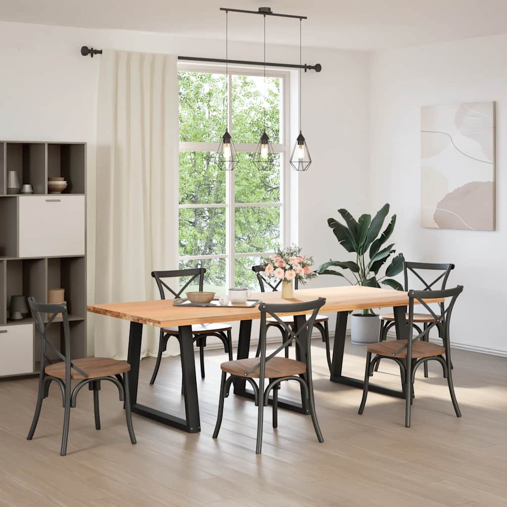 vidaXL Esstisch Beine V-Form 3 Stück Schwarz 80x(72-73,3) cm Stahl