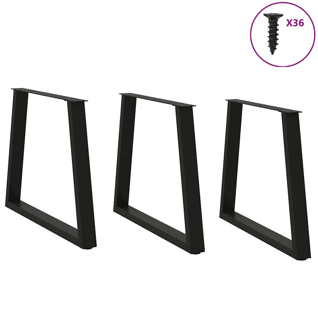 vidaXL Esstisch Beine V-Form 3 Stück Schwarz 80x(72-73,3) cm Stahl