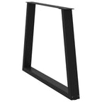 vidaXL Esstischbeine V-Form 3 Stück Schwarz 90x(72-73,3) cm Stahl