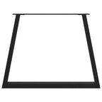 vidaXL Esstischbeine V-Form 3 Stück Schwarz 90x(72-73,3) cm Stahl