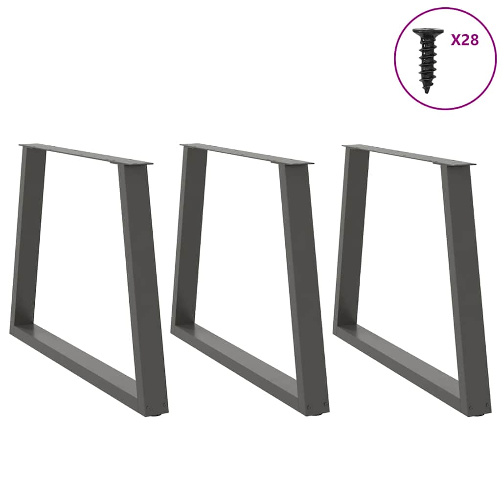 vidaXL Esstisch Beine V-Form 3 Stück Anthrazit 90x(72-73,3) cm Stahl