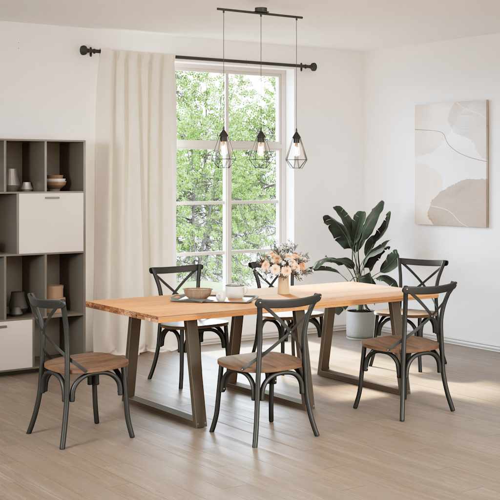 vidaXL Esstisch Beine V-Form 3 Stück Naturstahl 90x(72-73,3) cm Stahl