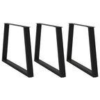 vidaXL Esstisch Beine V-Form 3 Stück Schwarz 100x(72-73,3) cm Stahl