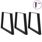 vidaXL Esstisch Beine V-Form 3 Stück Schwarz 100x(72-73,3) cm Stahl