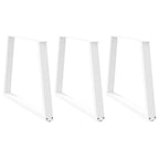 vidaXL Esstischbeine V-Form 3 Stück Weiß 100x(72-73,3) cm Stahl