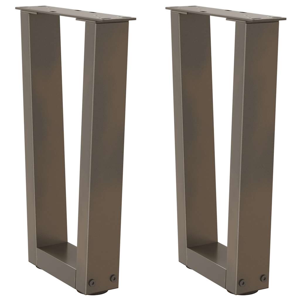vidaXL Couchtischbeine V-Form 2 Stück Naturstahl 28x(42-43,3) cm Stahl
