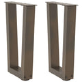 vidaXL Couchtischbeine V-Form 2 Stück Naturstahl 28x(42-43,3) cm Stahl
