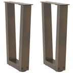 vidaXL Couchtischbeine V-Form 2 Stück Naturstahl 28x(42-43,3) cm Stahl