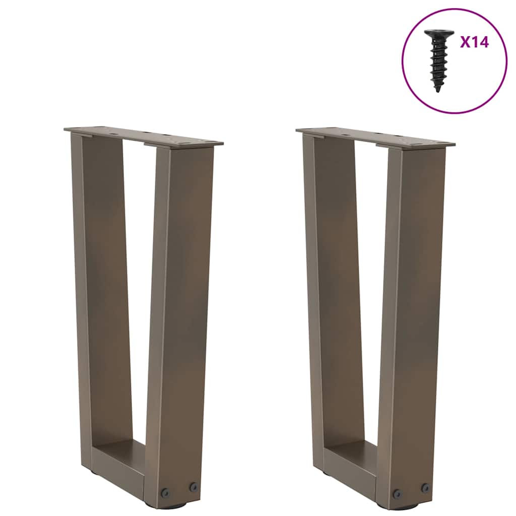 vidaXL Couchtischbeine V-Form 2 Stück Naturstahl 28x(42-43,3) cm Stahl