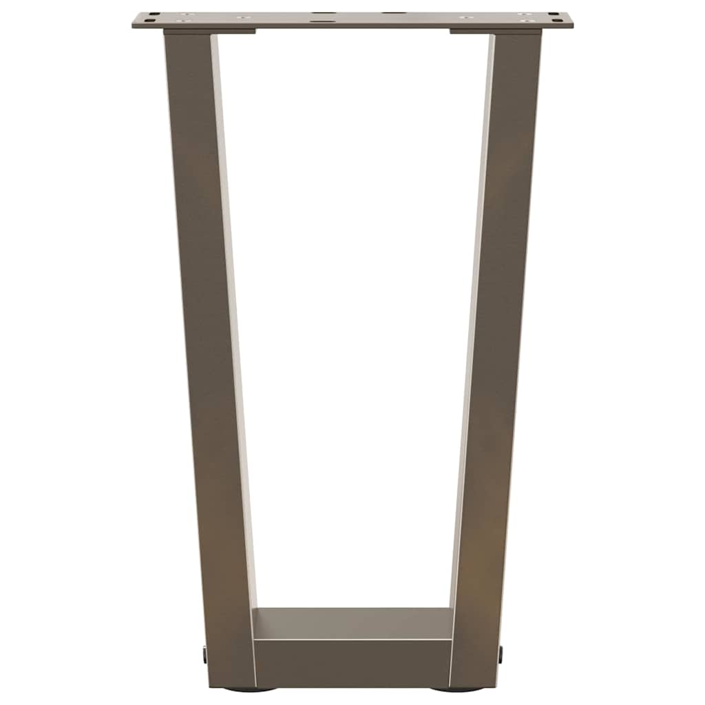 vidaXL Couchtischbeine V-Form 2 Stück Naturstahl 28x(42-43,3) cm Stahl