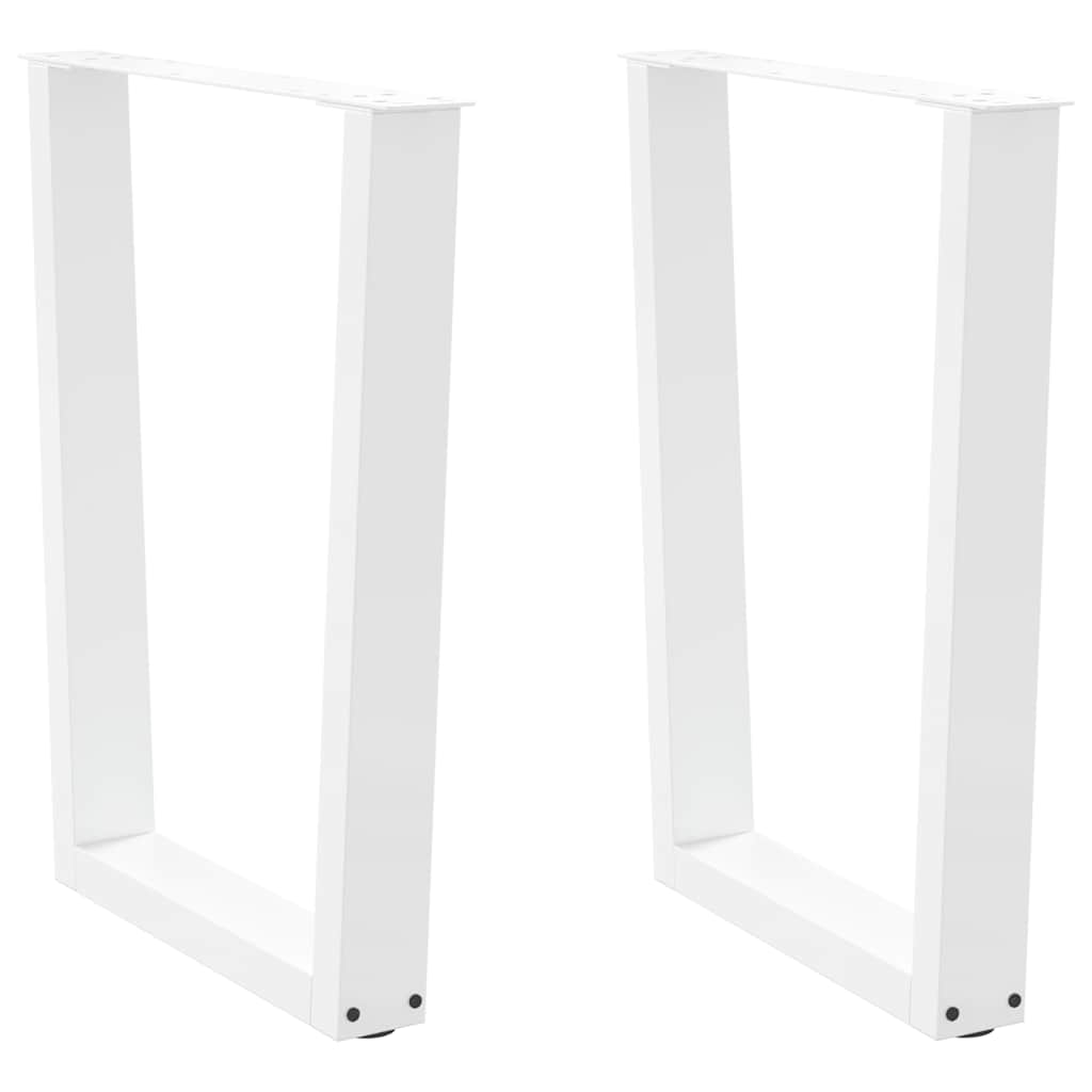 vidaXL Esstischbeine V-Form 2 Stück Weiß 60x(72-73,3) cm Stahl
