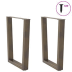 vidaXL Esstisch Beine V-Form 2 Stück Naturstahl 70x(72-73,3) cm Stahl