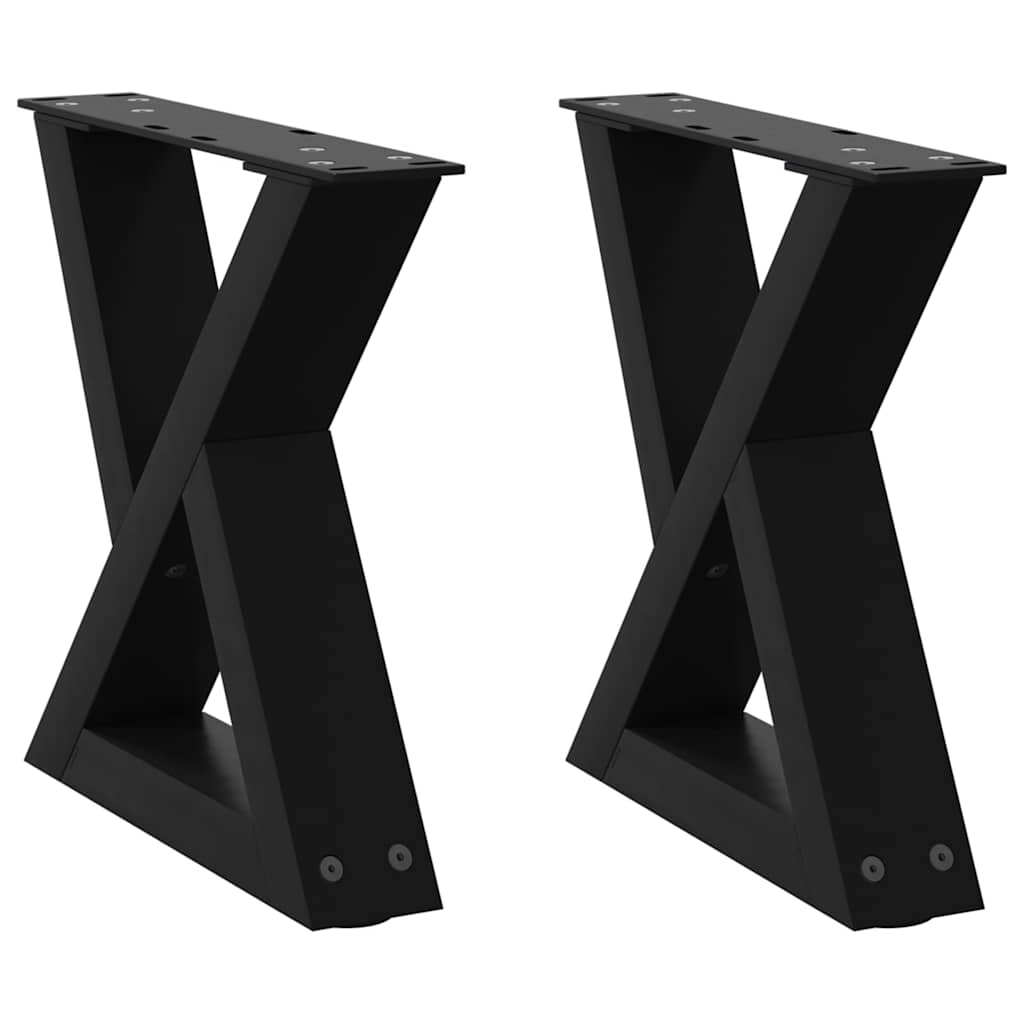 vidaXL Couchtischbeine 2 Stk. Schwarz 30x(30-31,3) cm Stahl