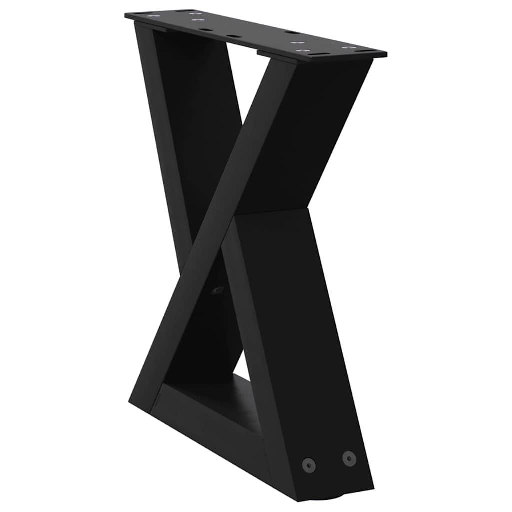 vidaXL Couchtischbeine 2 Stk. Schwarz 30x(30-31,3) cm Stahl