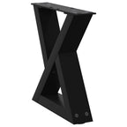 vidaXL Couchtischbeine 2 Stk. Schwarz 30x(30-31,3) cm Stahl