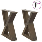 vidaXL Couchtischbeine 2 Stk. Naturstahl 30x(30-31,3) cm Stahl