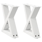 vidaXL Couchtischbeine 2 Stk. Weiß 40x(30-31,3) cm Stahl