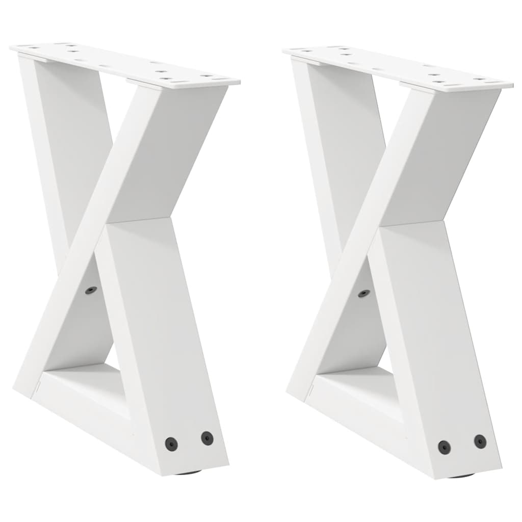 vidaXL Couchtischbeine 2 Stk. Weiß 40x(30-31,3) cm Stahl