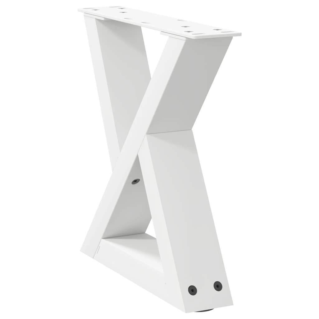 vidaXL Couchtischbeine 2 Stk. Weiß 40x(30-31,3) cm Stahl