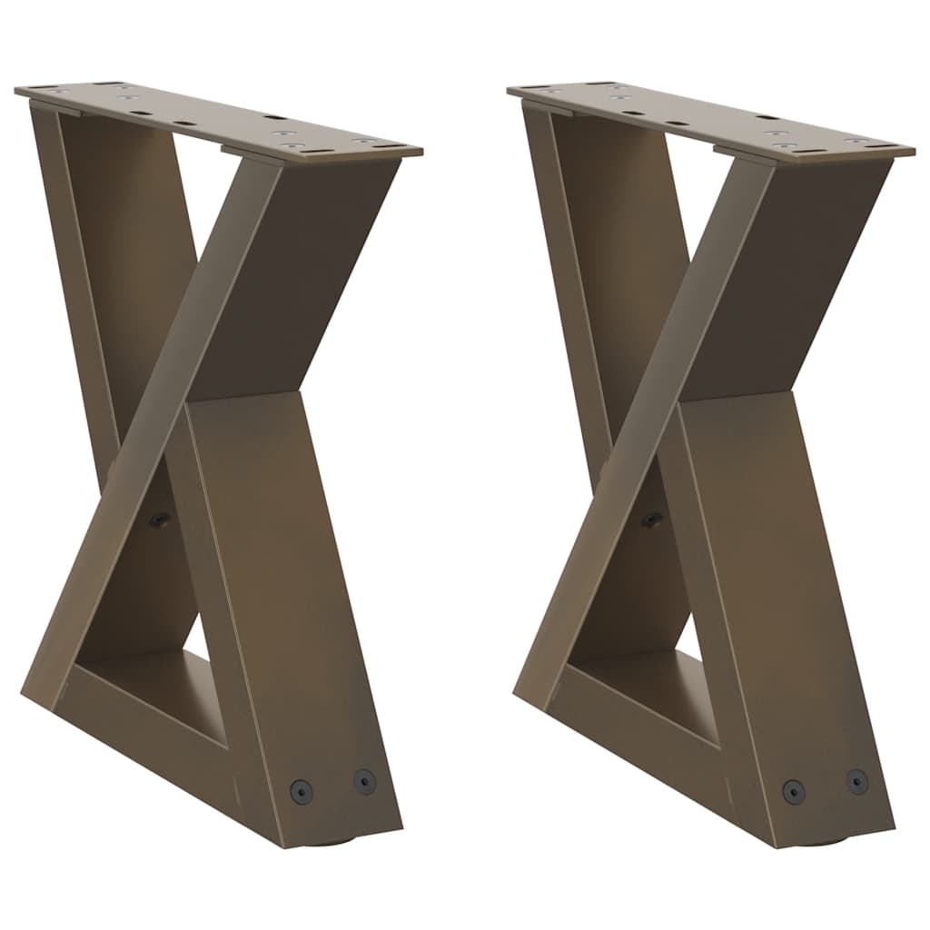 vidaXL Couchtischbeine 2 Stk. Naturstahl 40x(30-31,3) cm Stahl