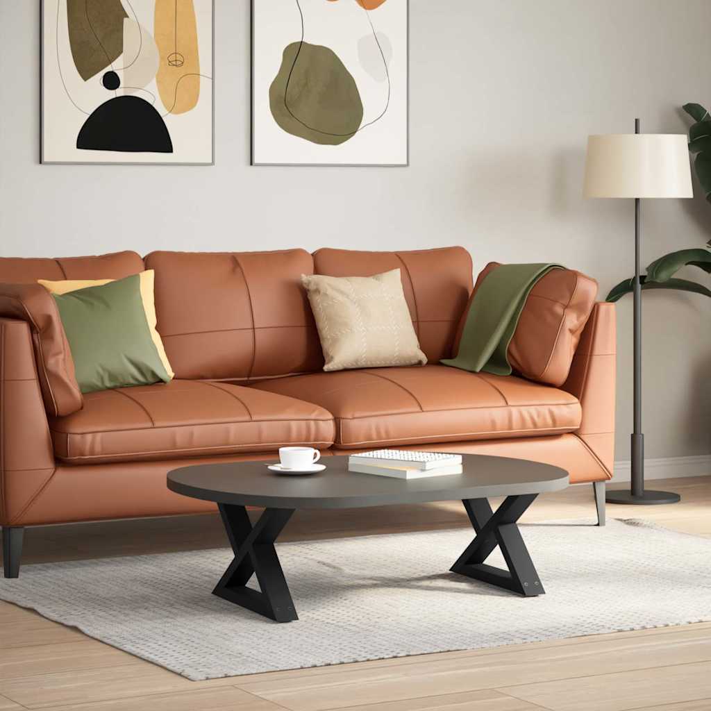 vidaXL Couchtischbeine 2 Stk. Schwarz 50x(30-31,3) cm Stahl