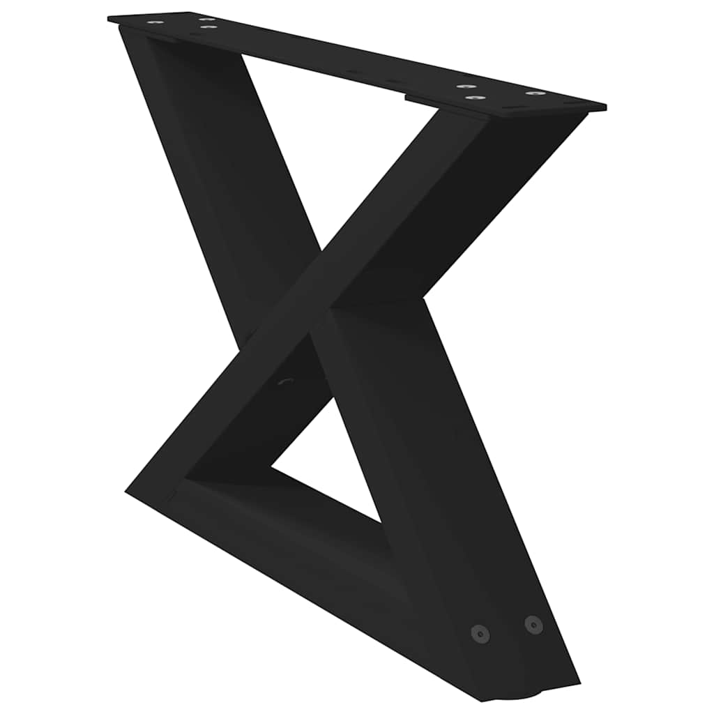 vidaXL Couchtischbeine 2 Stk. Schwarz 50x(30-31,3) cm Stahl