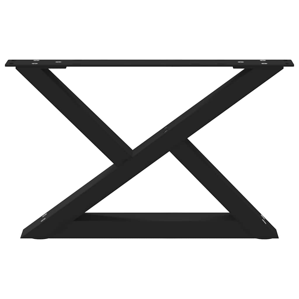 vidaXL Couchtischbeine 2 Stk. Schwarz 50x(30-31,3) cm Stahl