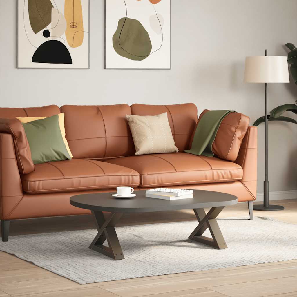 vidaXL Couchtischbeine 2 Stk. Naturstahl 50x(30-31,3) cm Stahl