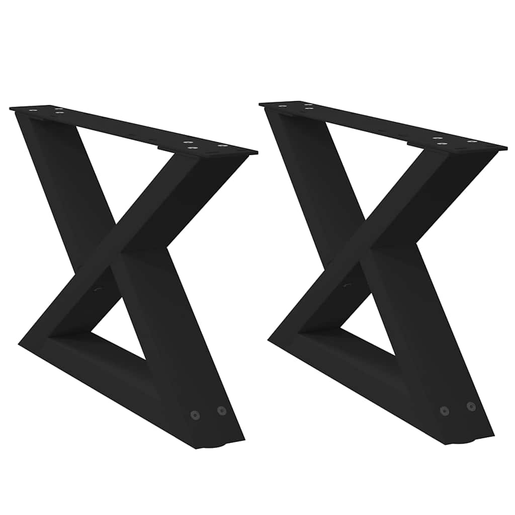 vidaXL Couchtischbeine 2 Stk. Schwarz 60x(30-31,3) cm Stahl
