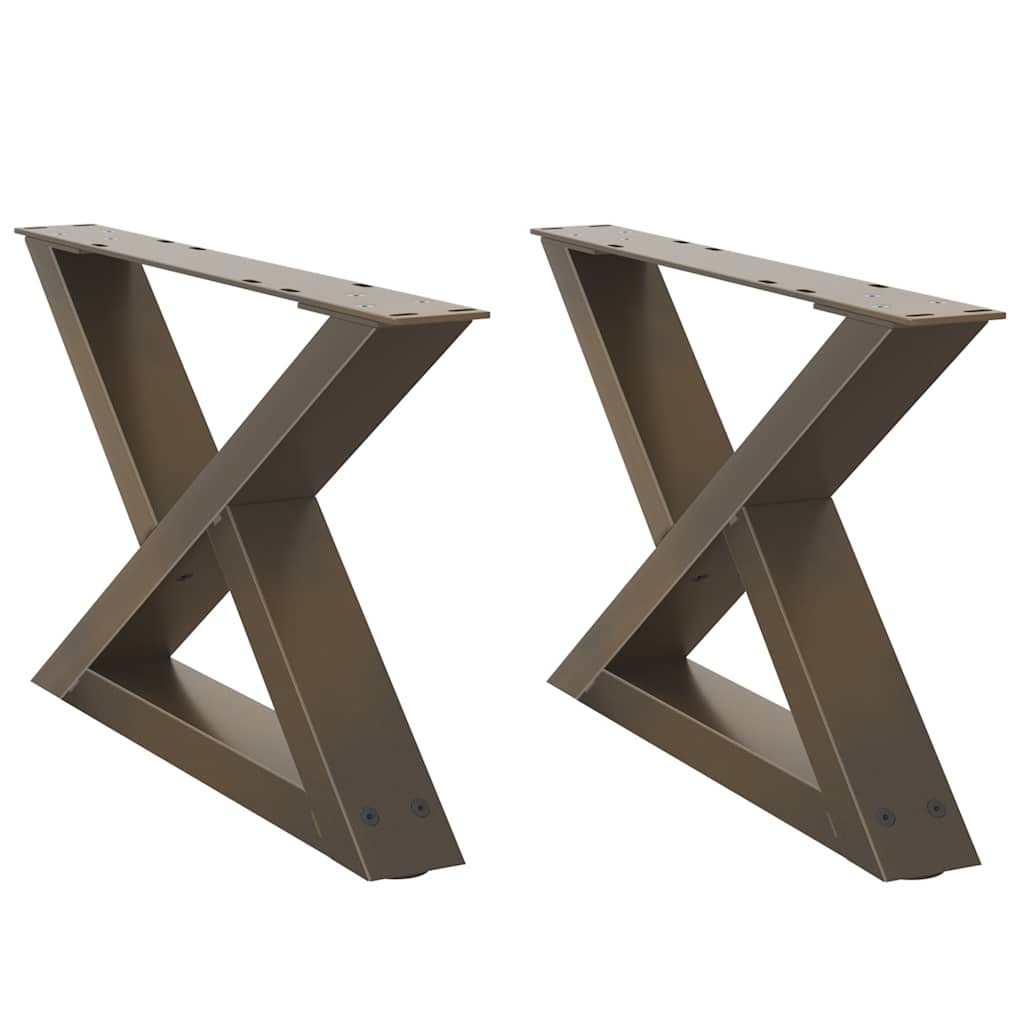 vidaXL Couchtischbeine 2 Stk. Naturstahl 60x(30-31,3) cm Stahl