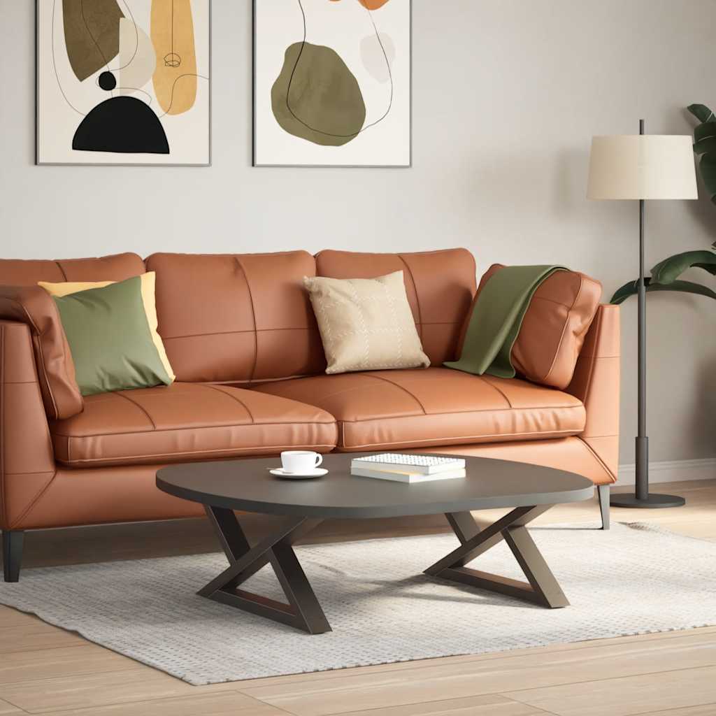 vidaXL Couchtischbeine 2 Stk. Naturstahl 70x(30-31,3) cm Stahl