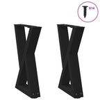 vidaXL Couchtischbeine 2 Stk. Schwarz 28x(42-43,3) cm Stahl