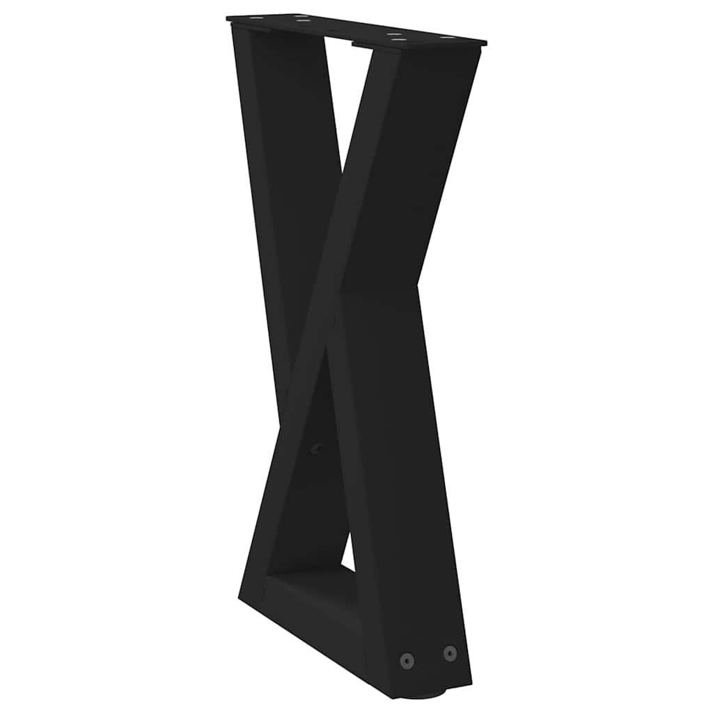 vidaXL Couchtischbeine 2 Stk. Schwarz 28x(42-43,3) cm Stahl