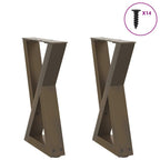 vidaXL Couchtischbeine 2 Stk. Naturstahl 28x(42-43,3) cm Stahl