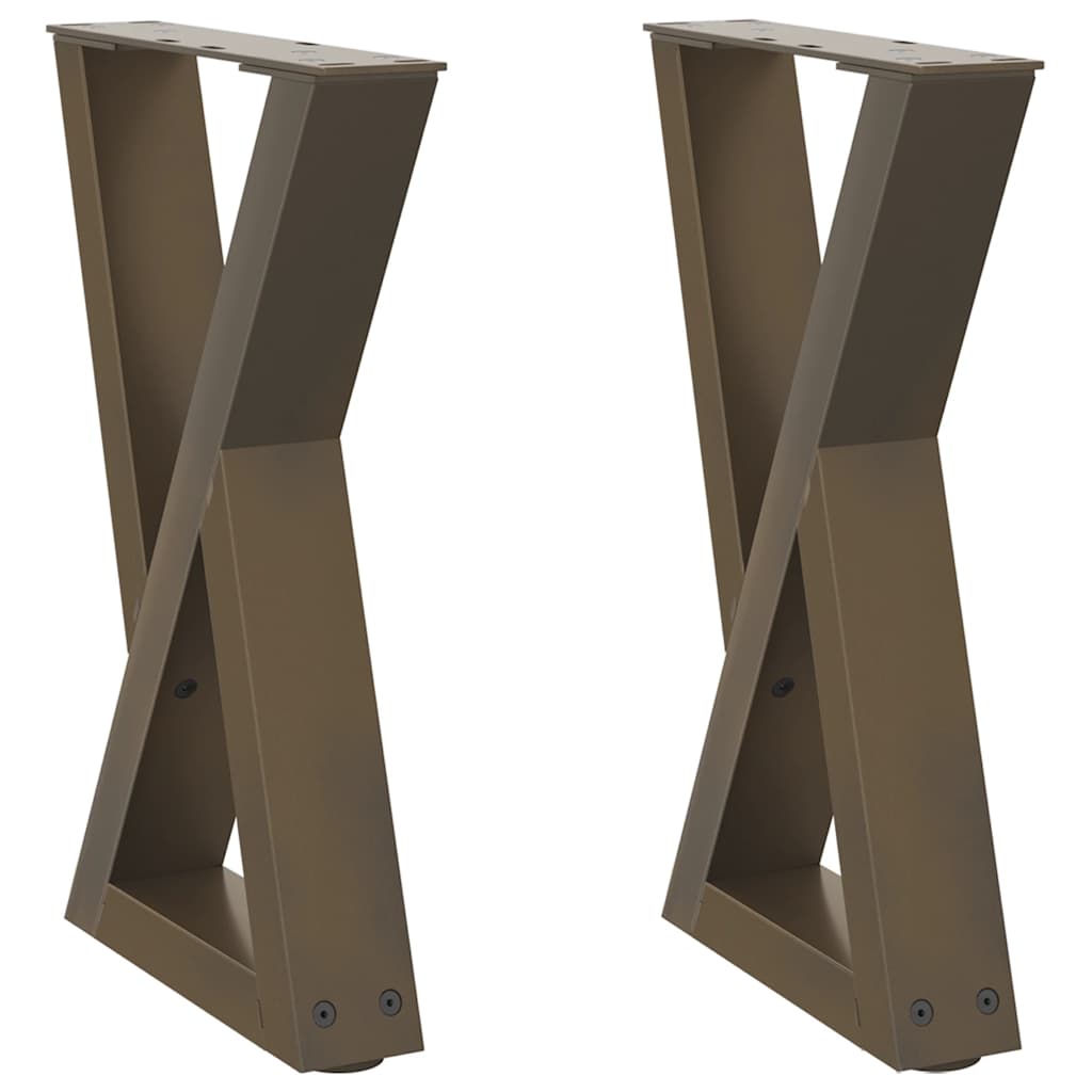 vidaXL Couchtischbeine 2 Stk. Naturstahl 28x(42-43,3) cm Stahl