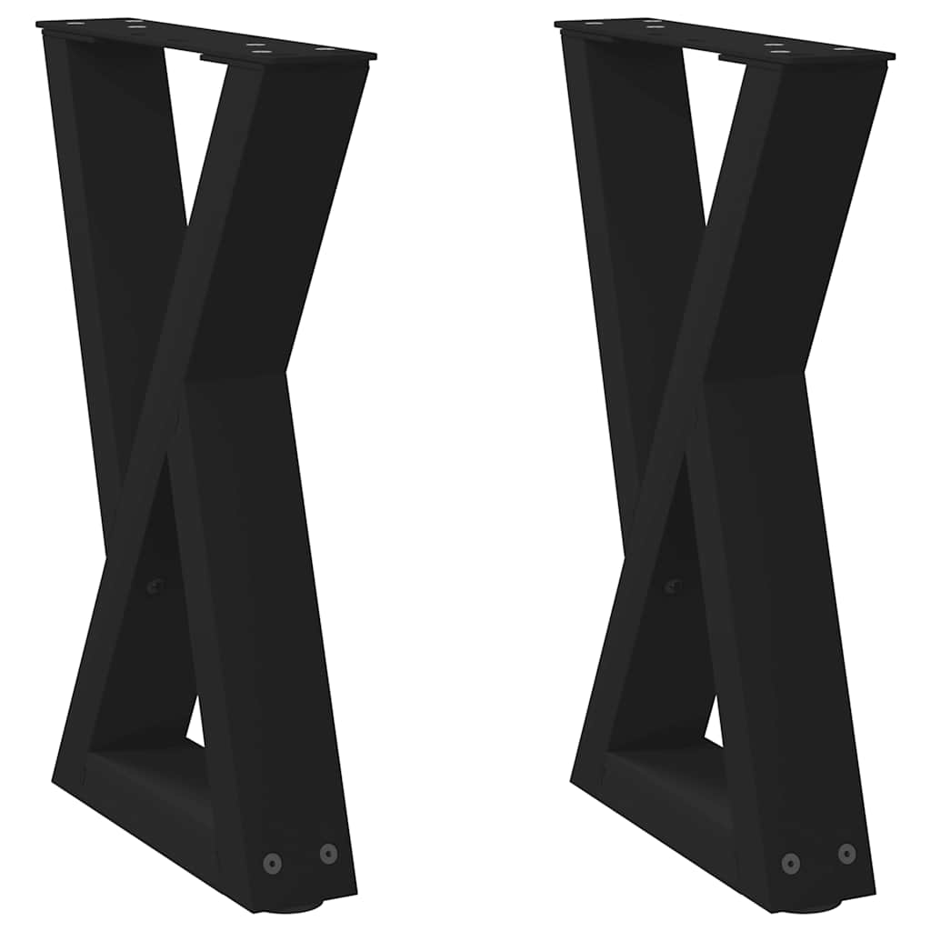 vidaXL Couchtischbeine 2 Stk. Schwarz 38x(42-43,3) cm Stahl