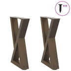vidaXL Couchtischbeine 2 Stk. Naturstahl 38x(42-43,3) cm Stahl