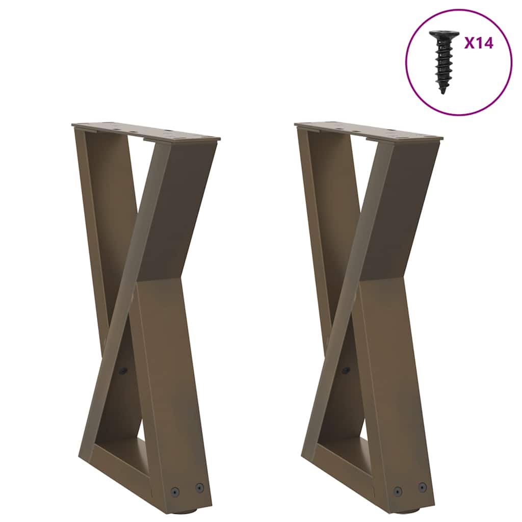 vidaXL Couchtischbeine 2 Stk. Naturstahl 38x(42-43,3) cm Stahl