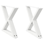 vidaXL Couchtischbeine 2 Stk. Weiß 50x(42-43,3) cm Stahl