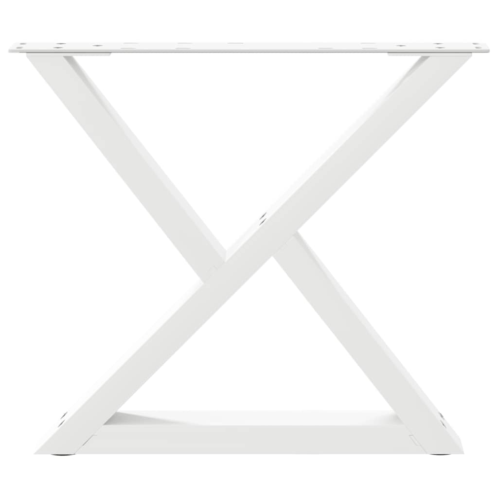 vidaXL Couchtischbeine 2 Stk. Weiß 50x(42-43,3) cm Stahl