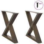 vidaXL Couchtischbeine 2 Stk. Naturstahl 50x(42-43,3) cm Stahl