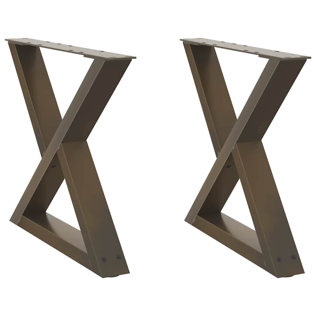 vidaXL Couchtischbeine 2 Stk. Naturstahl 50x(42-43,3) cm Stahl