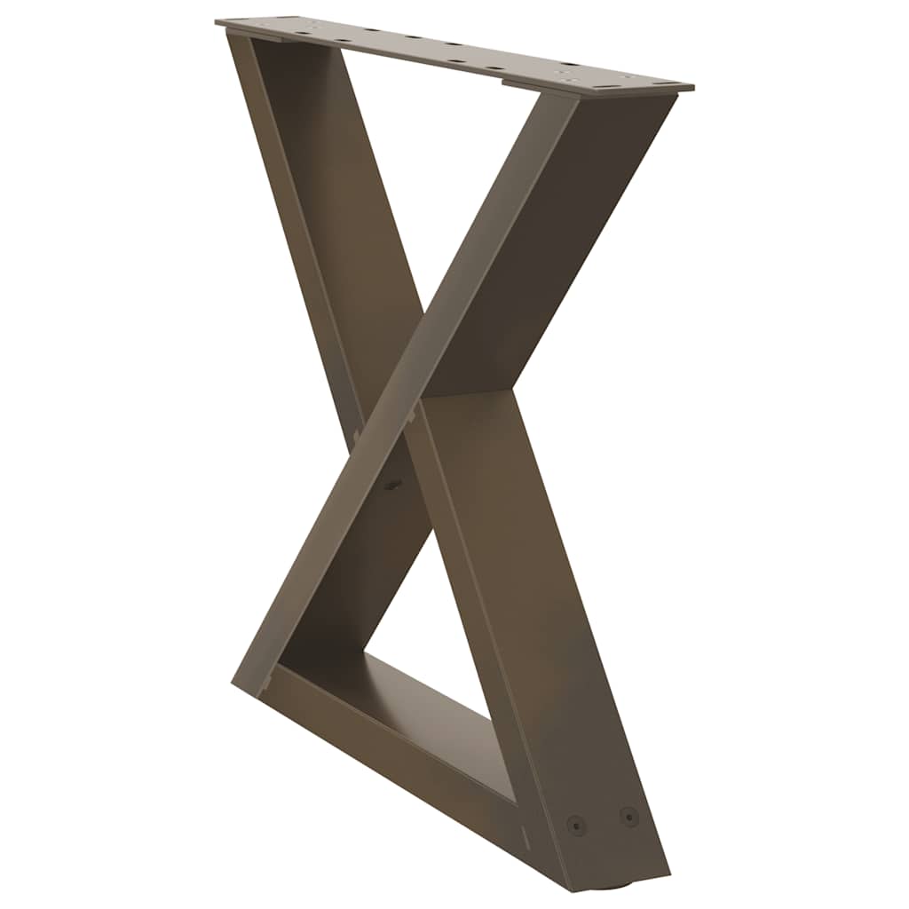 vidaXL Couchtischbeine 2 Stk. Naturstahl 50x(42-43,3) cm Stahl