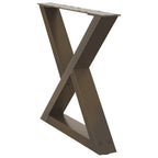vidaXL Couchtischbeine 2 Stk. Naturstahl 50x(42-43,3) cm Stahl